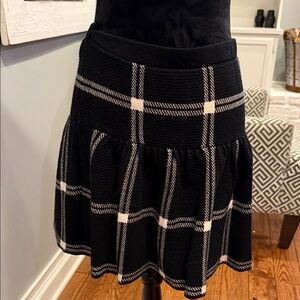 Cynthia Rowley Black and White Plaid knit Skirt
